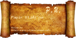 Papir Uljána névjegykártya